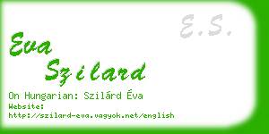 eva szilard business card